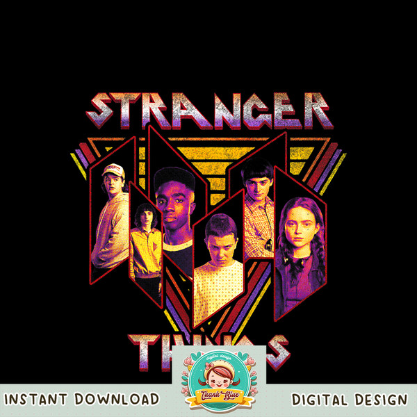 Stranger Things 4 Group Shot Geometric Panels png, digital download, instant .jpg