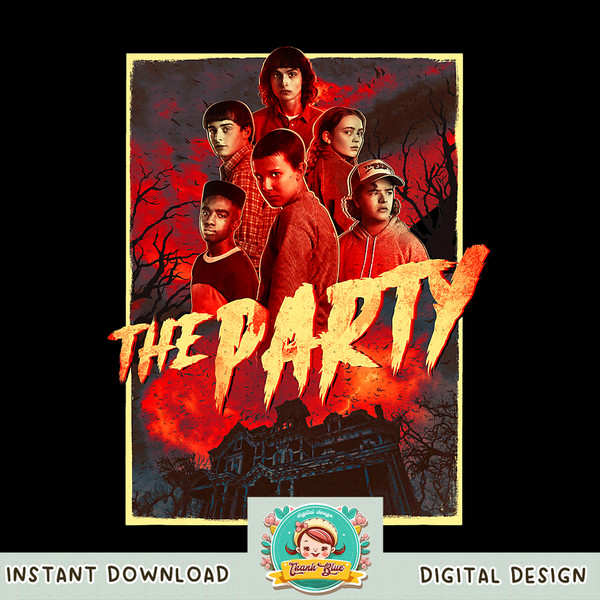 Stranger Things 4 Group Shot The Party Poster png, digital download, instant .jpg
