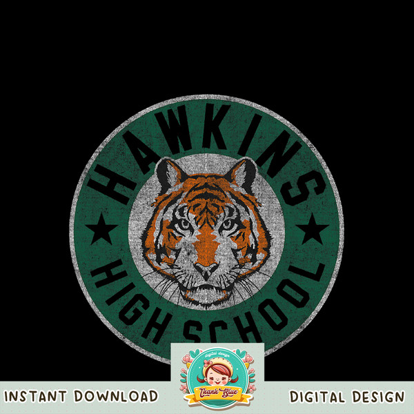 Stranger Things 4 Hawkins High School Tiger Circle png, digital download, instant .jpg