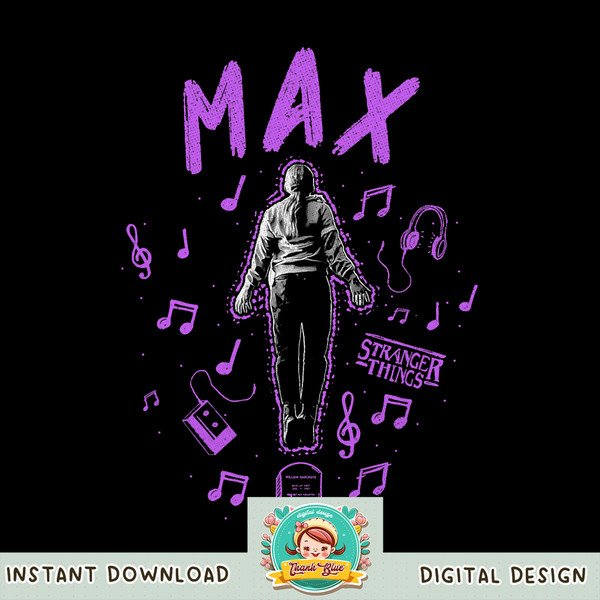 Stranger Things 4 Max Painted Music Notes png, digital download, instant .jpg