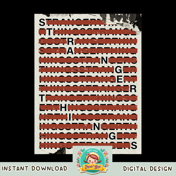 Stranger Things 4 Text Block Out Poster png, digital download, instant .jpg