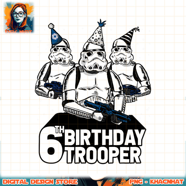 Star Wars Stormtrooper Party Hats Trio 6th Birthday Trooper png, digital download, instant .jpg