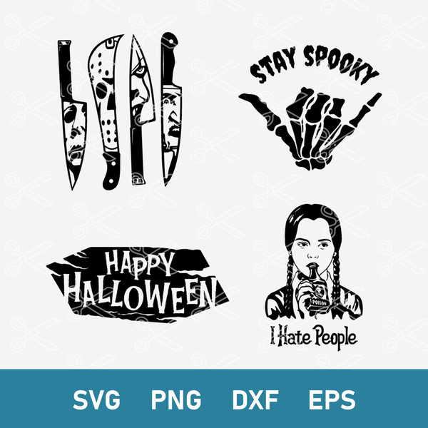 Halloween Bundle Svg, Horror Movie Svg, Wednesday Addams Svg, Stay Spooky Svg, Png Dxf Eps File.jpeg