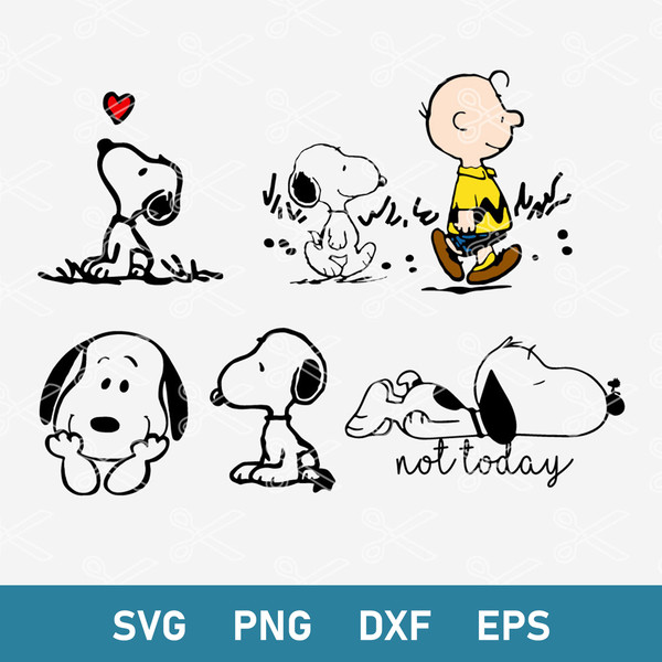 Snoopy Bundle Svg, Charlie Brown Svg, Snoopy Dog Svg, Cartoon Svg, Png Dxf Eps Digital File.jpeg