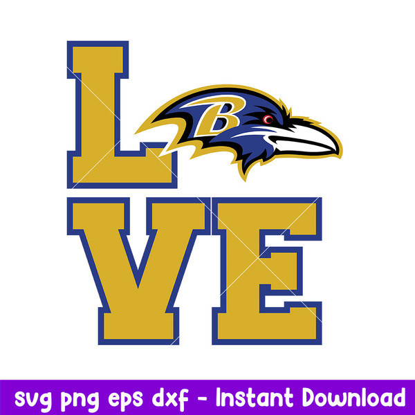 Baltimore Ravens Love Svg, Baltimore Ravens Svg, NFL Svg, Png Dxf Eps Digital File.jpeg
