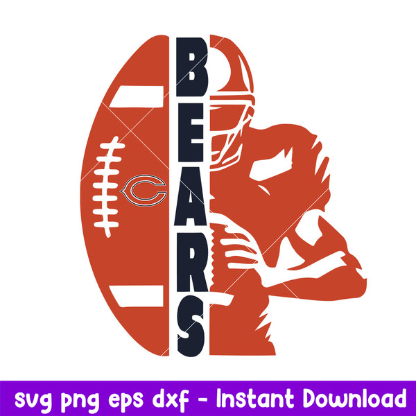 Chicago bears Palyer Football Svg, Chicago Bears Svg, NFL Svg, Png Dxf Eps Digital File.jpeg