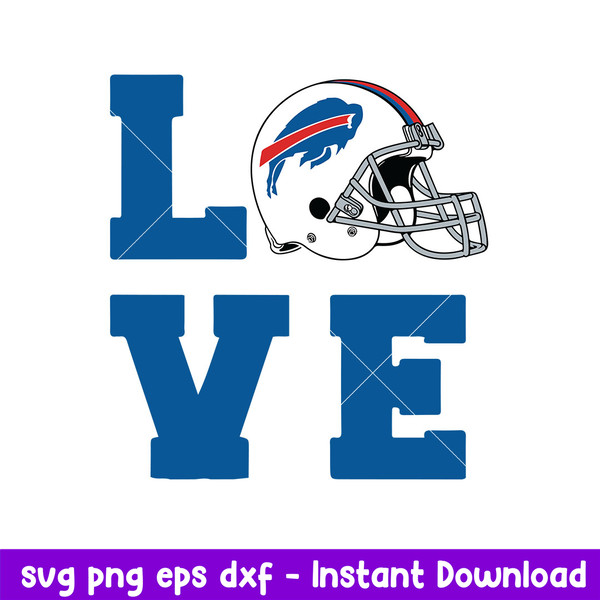 Love Buffalo Bills Svg, Buffalo Bills Svg, NFL Svg, Png Dxf Eps Digital File .jpeg