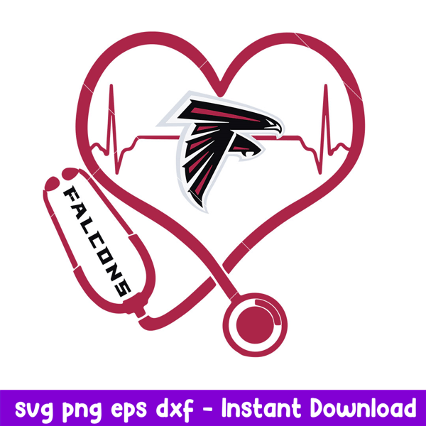 Stethoscope Heart Atlanta Falcons Svg, Atlanta Falcons Svg, NFL Svg, Png Dxf Eps Digital File.jpeg