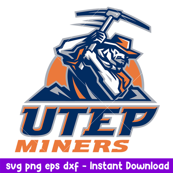 UTEP Miners Logo Svg, UTEP Miners Svg, NCAA Svg, Png Dxf Eps Digital File.jpeg
