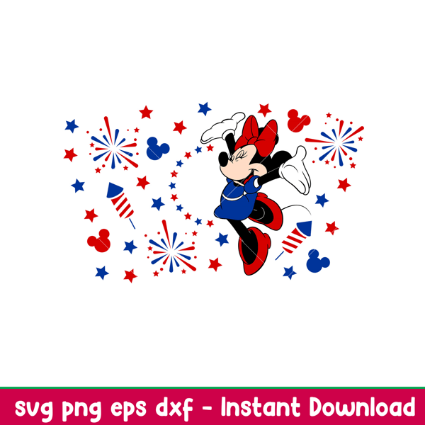4th of July USA Ears Full Wrap, 4th of July USA Minnie Mouse Full Wrap Svg, Starbucks Svg, Coffee Ring Svg, Cold Cup Svg, Eps, Png, Dxf File.jpeg