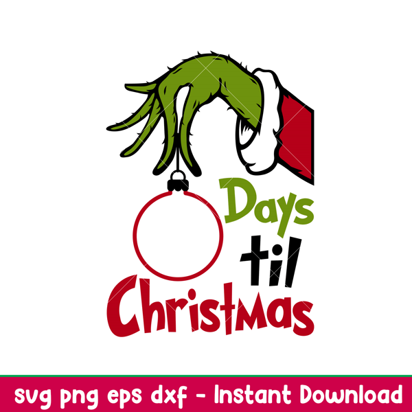 Days Til Christmas, Days Til Christmas Svg, Merry Christmas Svg, Christmas Countdown Svg,png,dxf,eps file.jpeg