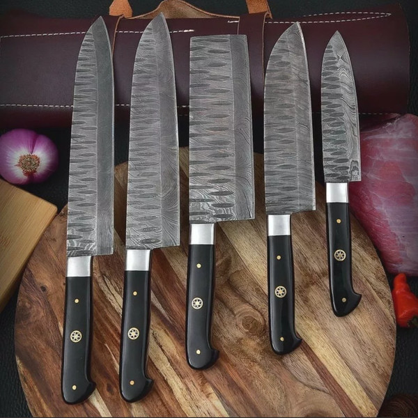 Handmade Damascus Chef Knife Set Of 5 Pcs (7).jpeg