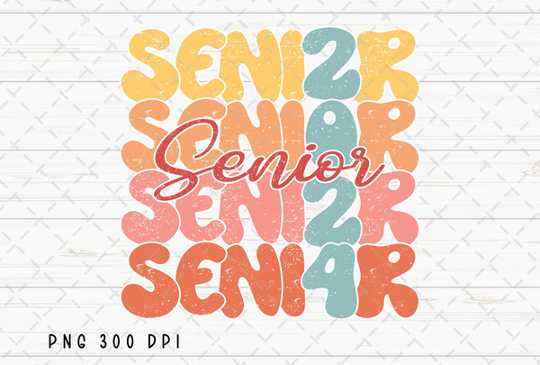 Retro Senior 2024 PNG File, Graduation Sublimation, Senior Class of 2024, Back to School, Instant Digital Download 1.jpg