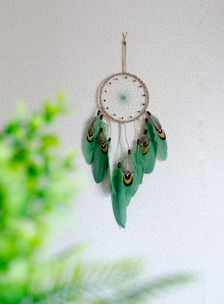 14 cm green beige dream catcher 8.jpg