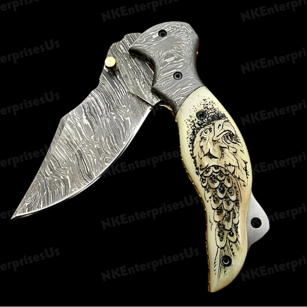 Handmade Folding Knife. Damascus Folding Knife, Camping Knife, Hand Forged Knife, Pocket Knife. Anniversary Gift. Best Gift For Him (4).jpg