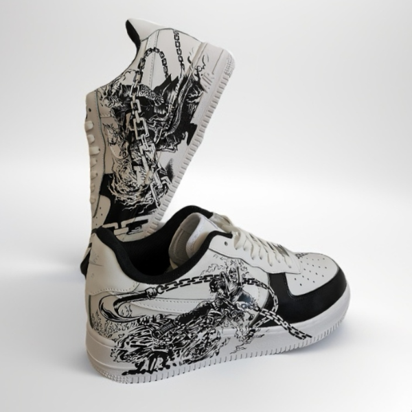 custom -shoes - unisex- sneakers- nike air force- handpainted- wearable- art- ghost rider 8.jpg