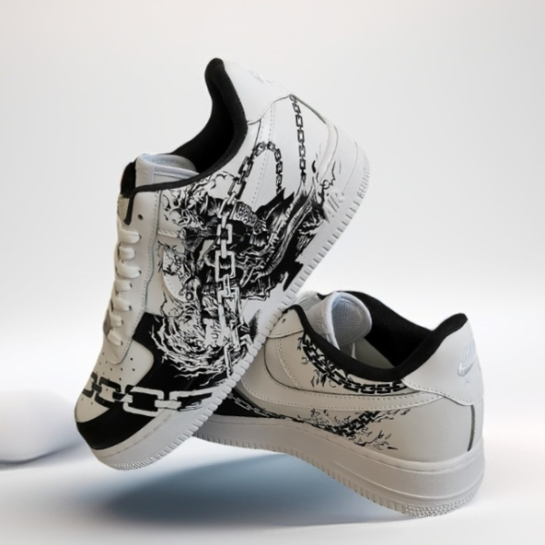 custom -shoes - men- sneakers- nike air force- handpainted- wearable- art- ghost rider  7.jpg