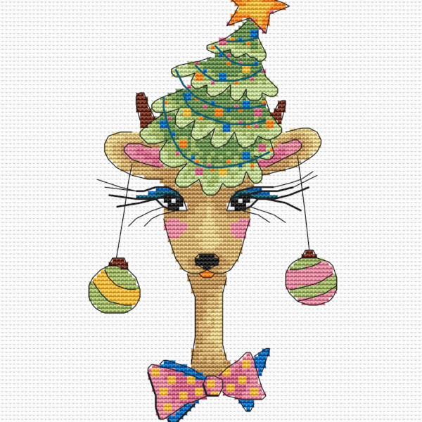 funny deer cross stitch pattern