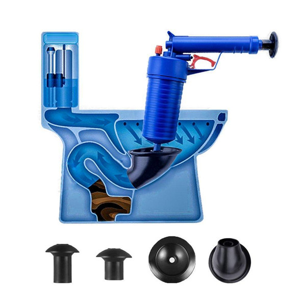 Toilet Plunger, Drain Clog Remover With 4 Sized Suckers, High Pressure Air  Drain Blaster Gun, Tub Drain Cleaner Opener, Sink Plunger For Bathroom, Kit