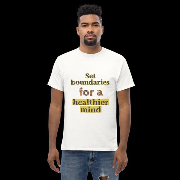Mental health, Set boundaries for a healthier mind, mental health retro mental Men's classic tee