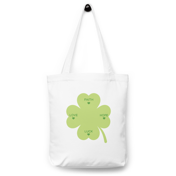 Four leaves clover cotton tote bag