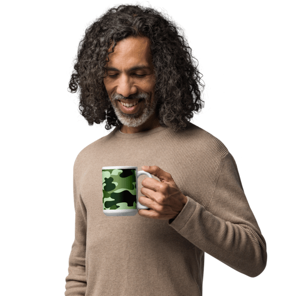 Military Green Camo Pattern Coffee Mug