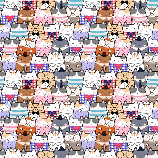 Cute Cats Kawaii Seamless Pattern Fanny Pack