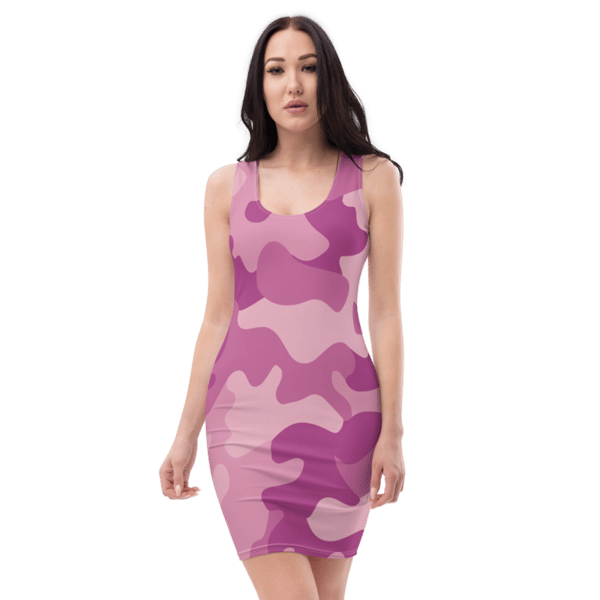 Modern Girly Purpl Pink Lilac Camo Pattern Sublimation Cut & Sew Dress