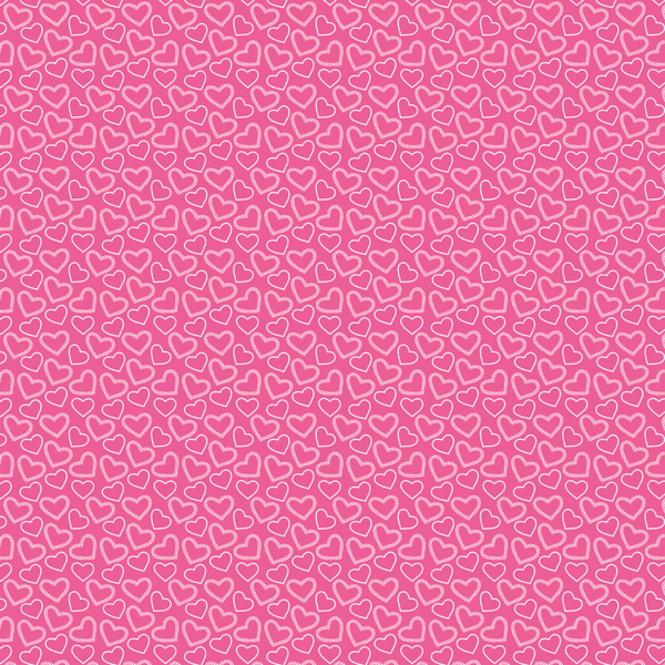 White Outline Polka Dot Hearts on the Pink Background Yoga Leggings