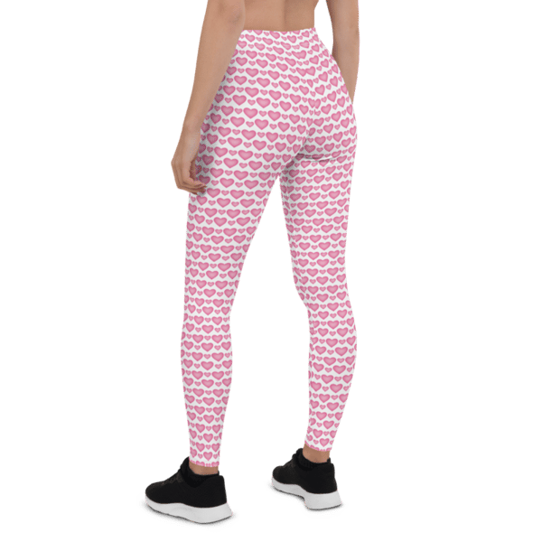 Pink Hearts on the White Background Leggings
