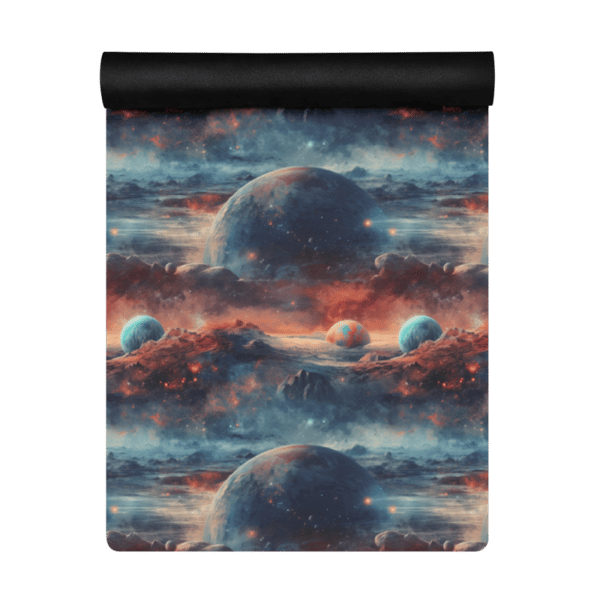Planets Outer Space Galaxy Watercolor Pattern Yoga mat