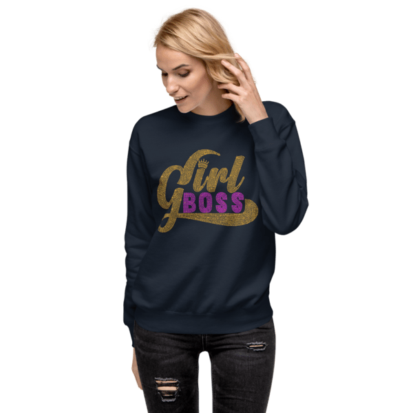 Girl Boss Rhinestone Funny Unisex Premium Sweatshirt