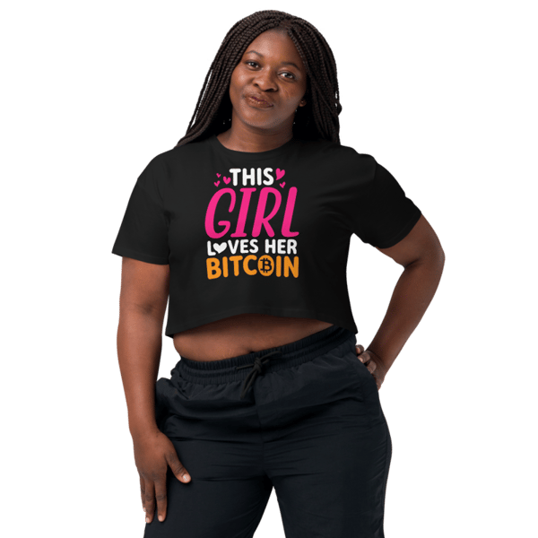 This Girl Loves Her Bitcoin Funny Women’s crop top