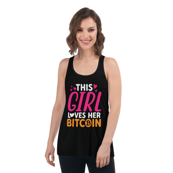 This Girl Loves Her Bitcoin Funny Women's Flowy Racerback Tank