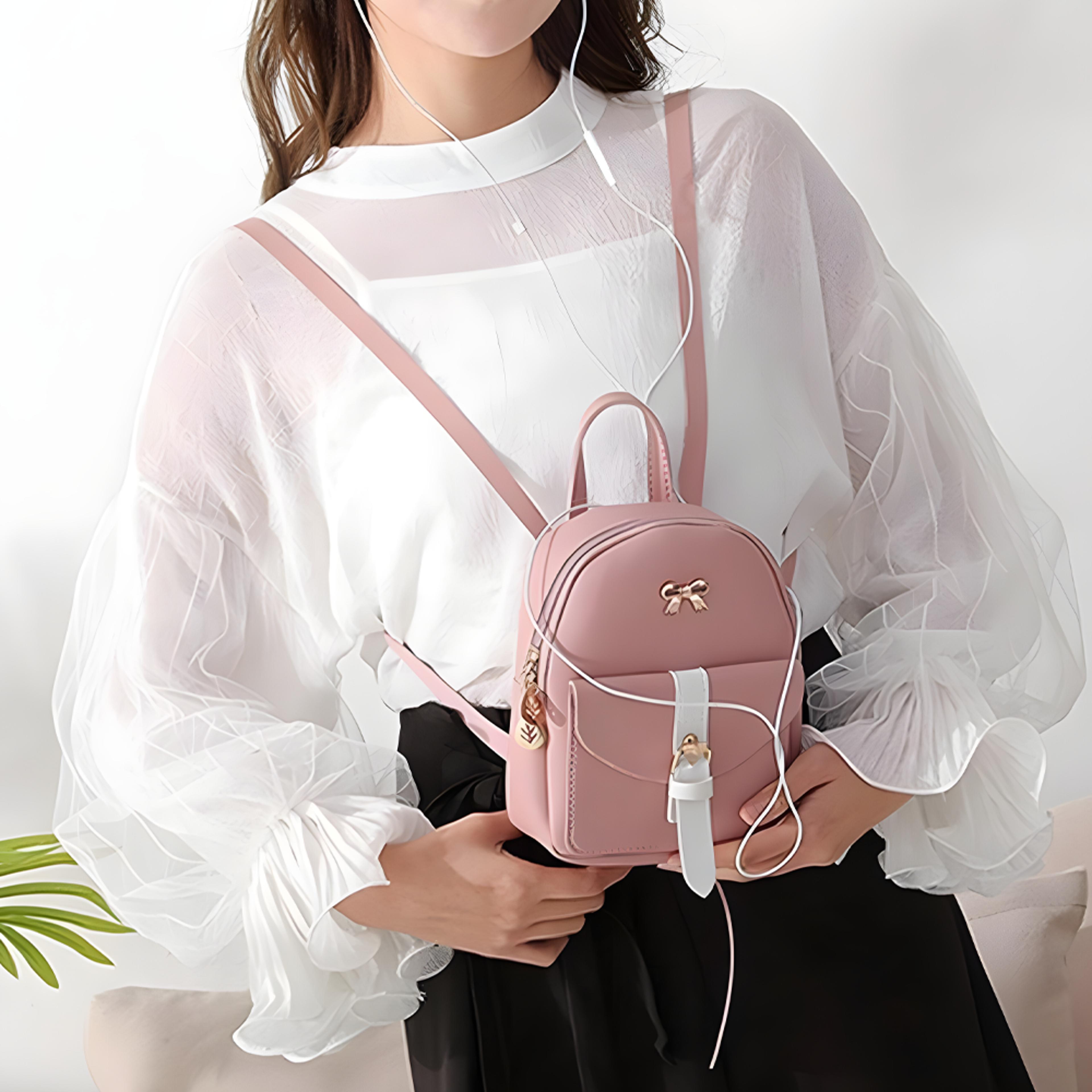 cute mini leather backpack K.E.J. Purse for Women Bowknot Backpack 3-PCS Small Backpack Purse for Ladies Shoulder Bag Casual Travel Daypacks : Clothing, Shoes & Jewelry When you touch the bag Mini Leather Backpack Purse with