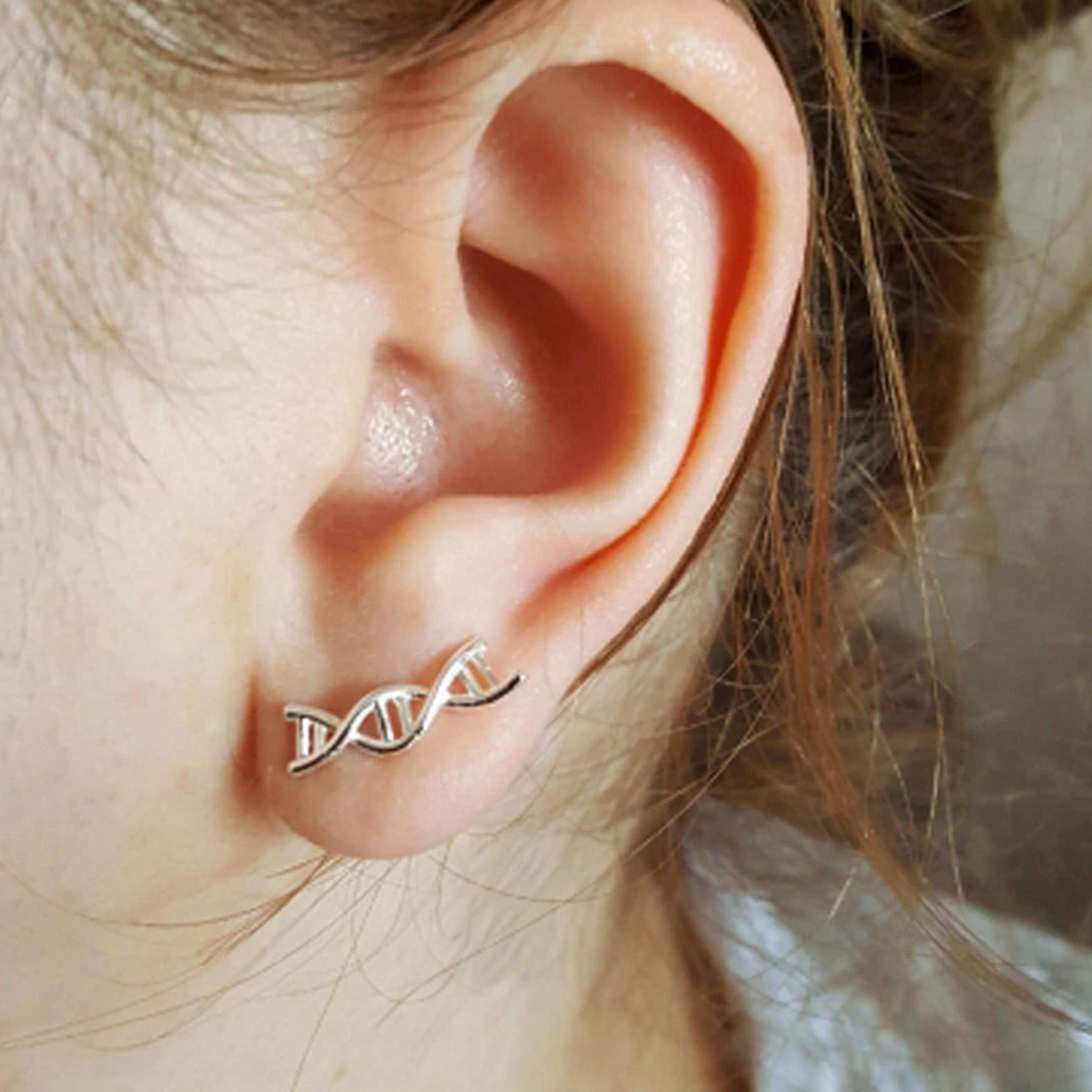 dna helix earrings studs