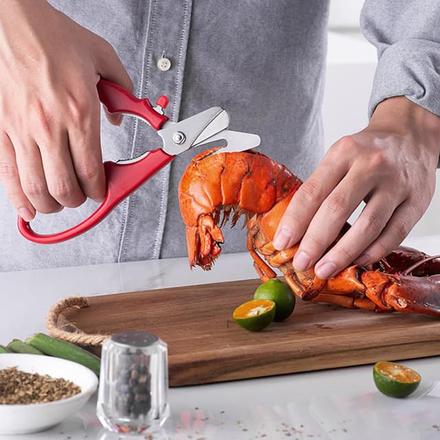 Stainless Steel Seafood Cutting Scissorsred