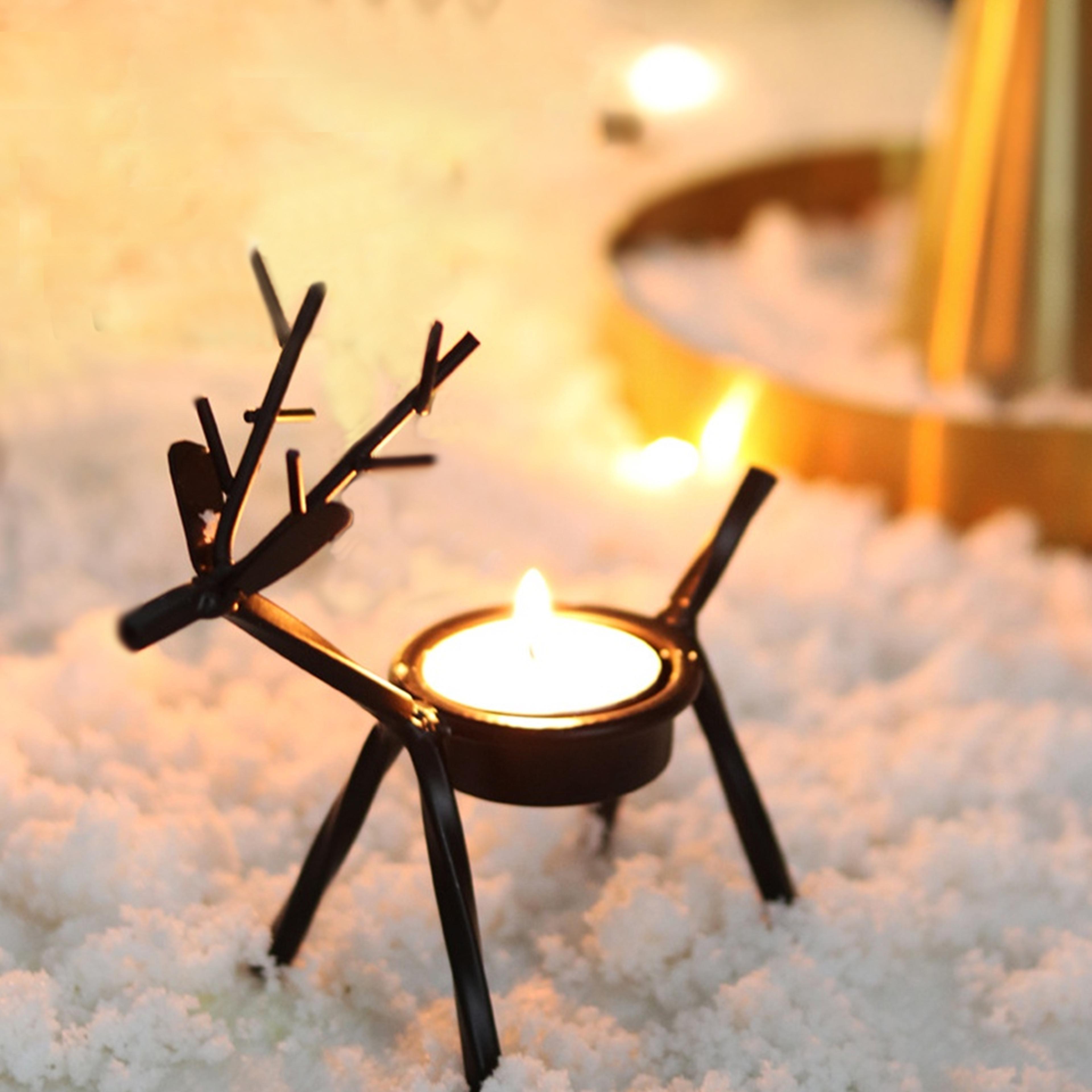 christmas reindeer tea light candle holder
