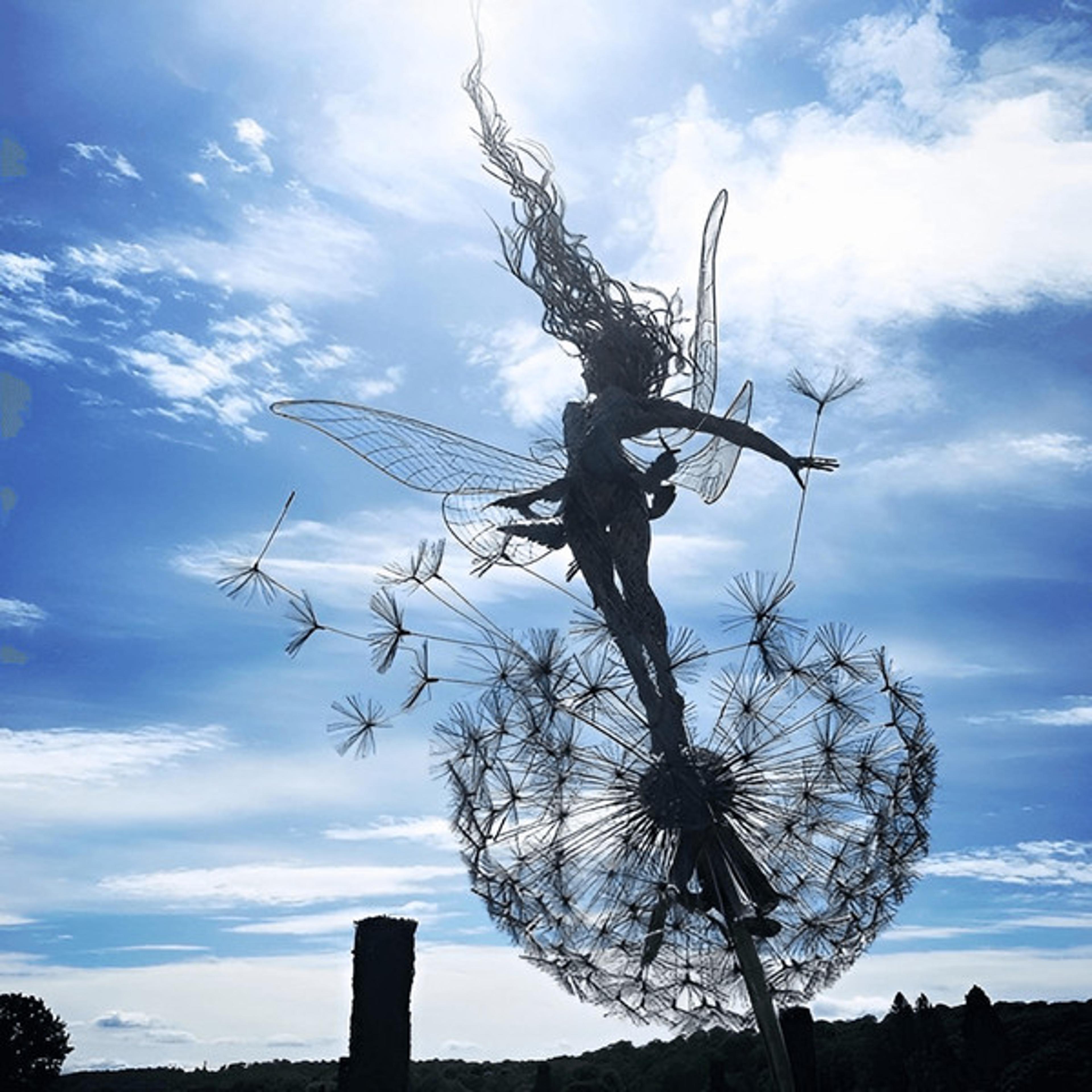 enchanting fairy steel sculptures, weatherproof fairy metal garden stake for magical outdoors