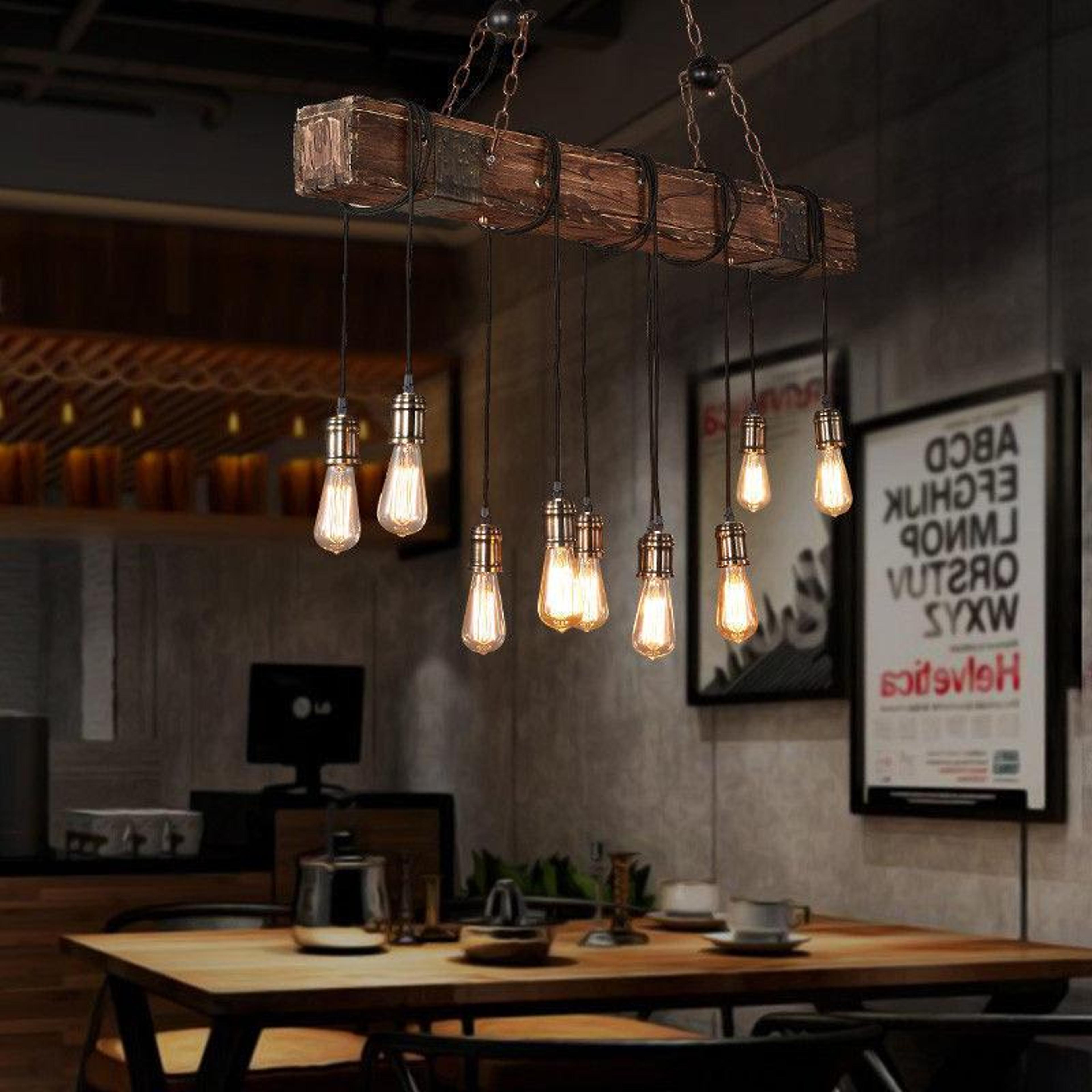 brio - antique wooden beam hanging light