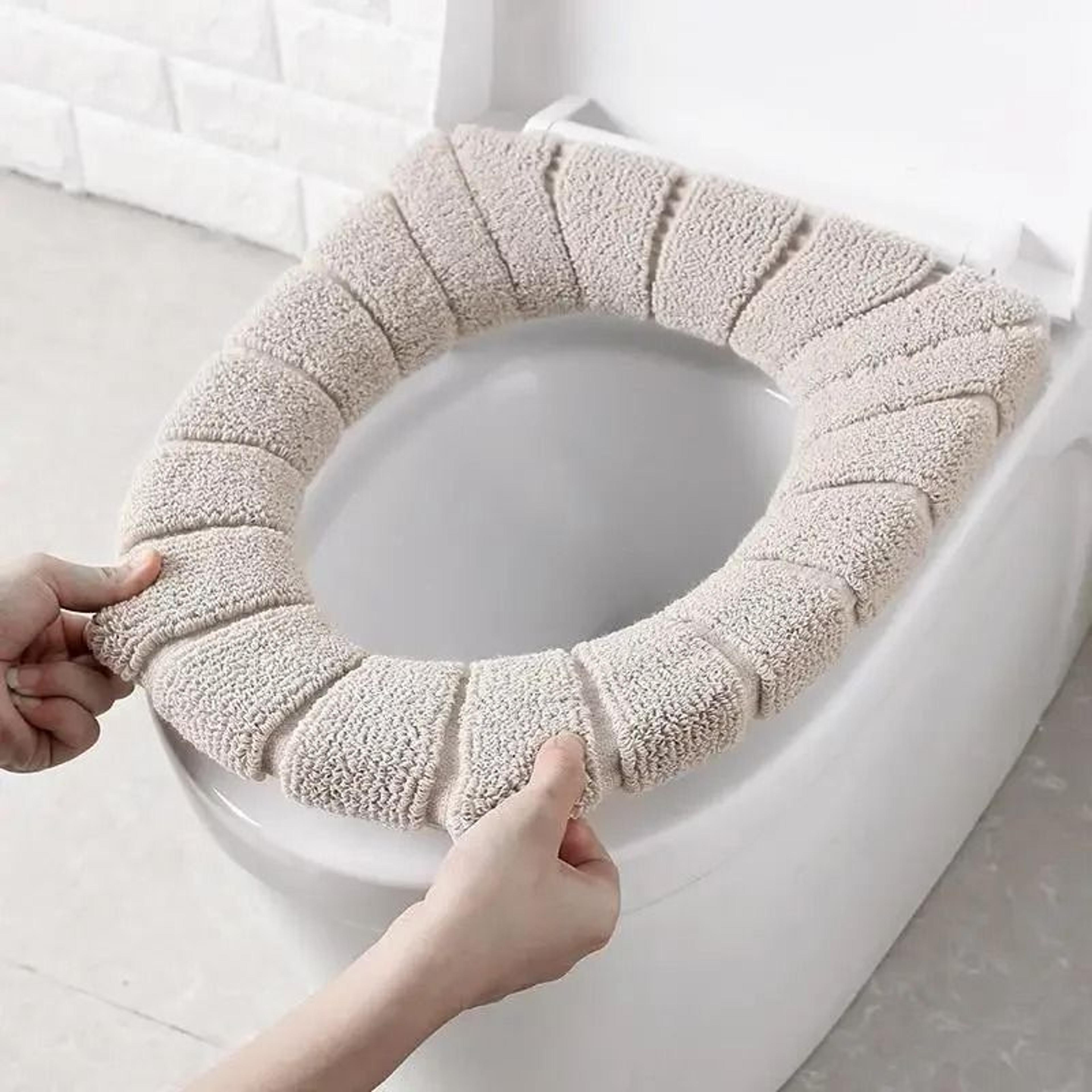 cozy washable acrylic toilet seat cover - winter essentials