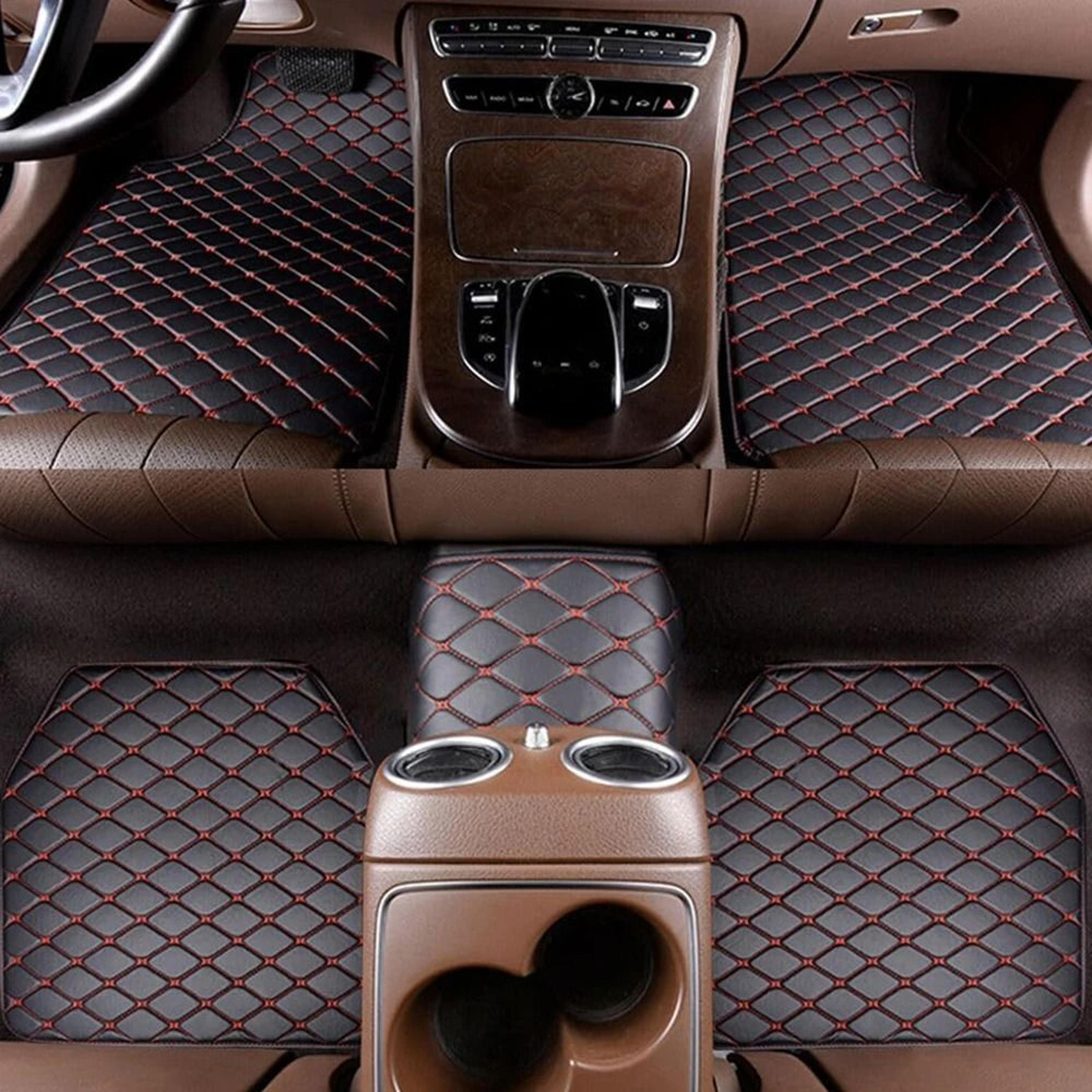 5-piece universal waterproof leather car floor mats – premium auto foot pad protectors