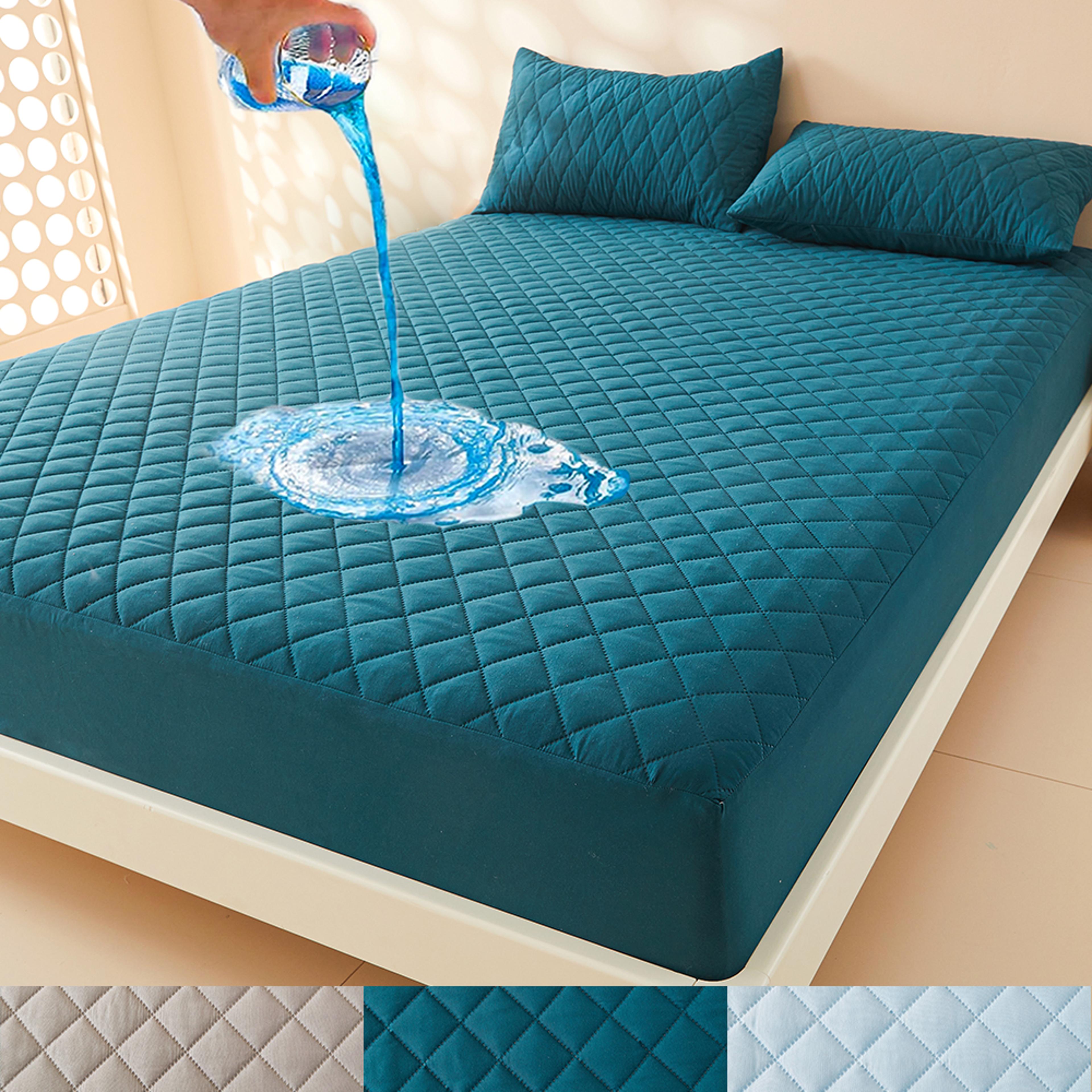 3d air fabric thick mattress cover, waterproof mattress protector, soft & breathable fitted bed sheet for queen size