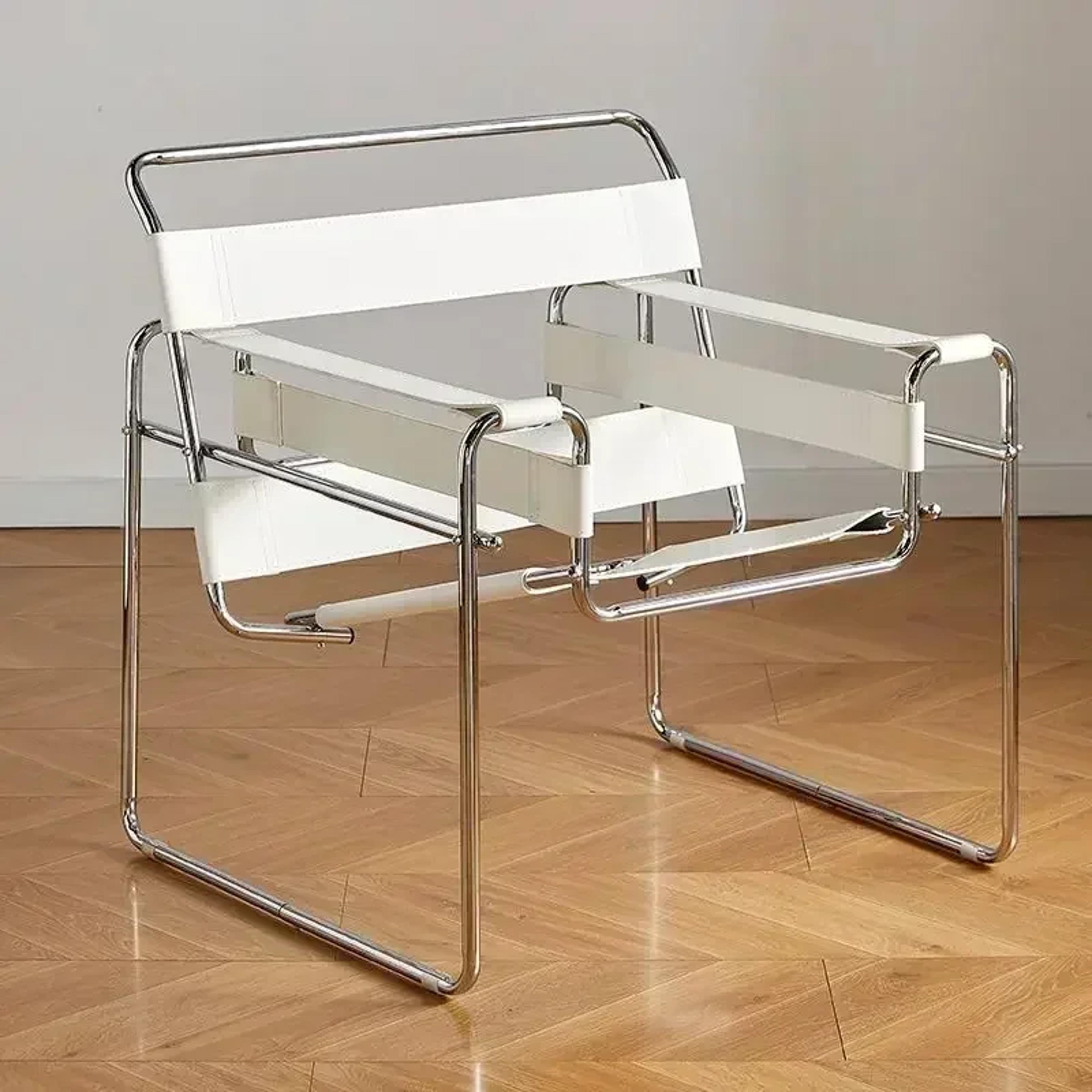 nordic vassili leisure chair single, medieval industrial style network frame with bauhaus saddle leather