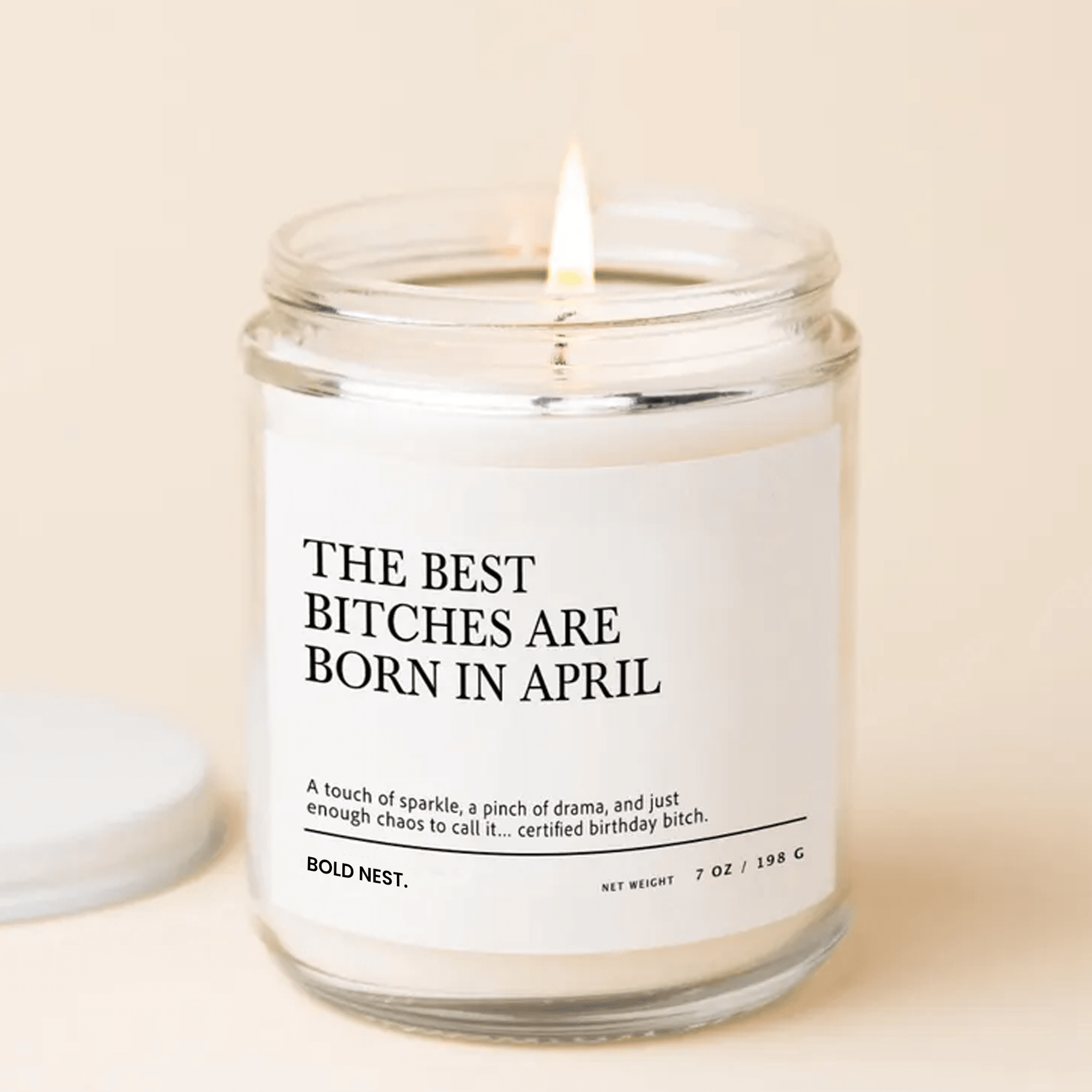 sassy april birthday candle, bold and funny birthday gift for her aries celebrate idea taurus