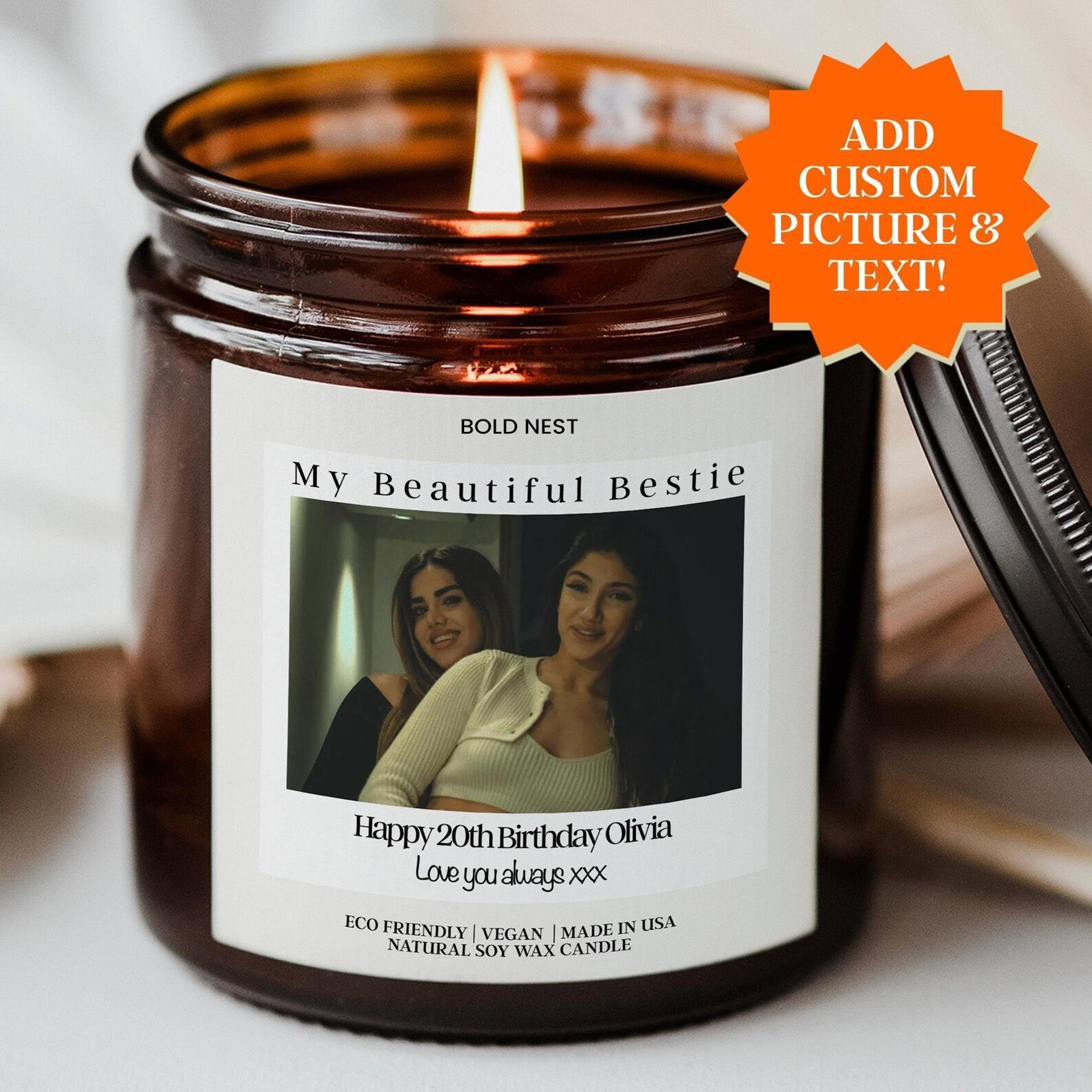 personalized birthday candle | custom friendship & anniversary memory gift for best friend, sister & couples