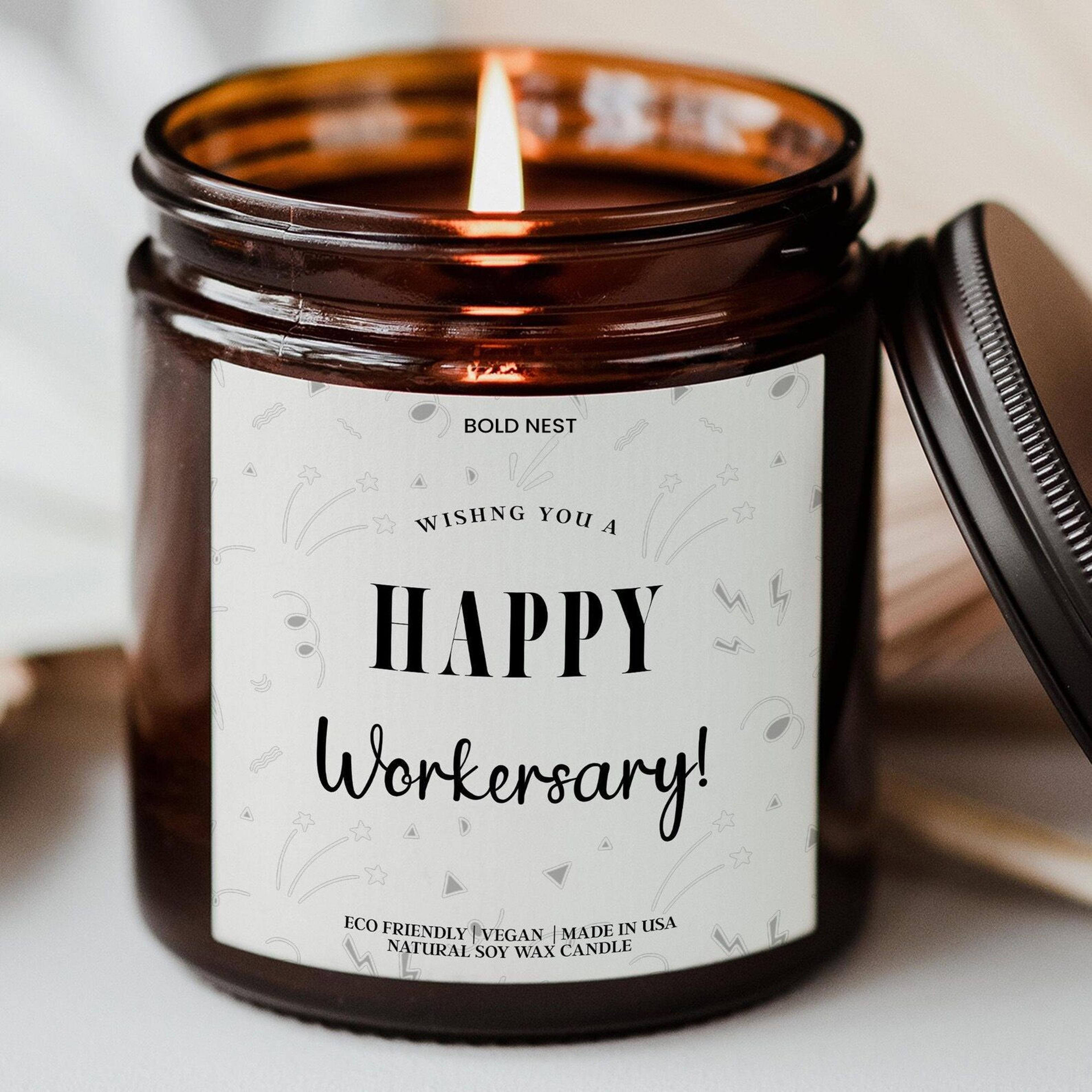 work anniversary candle gift corporate employee appreciation thank you coworker boss team celebration candle