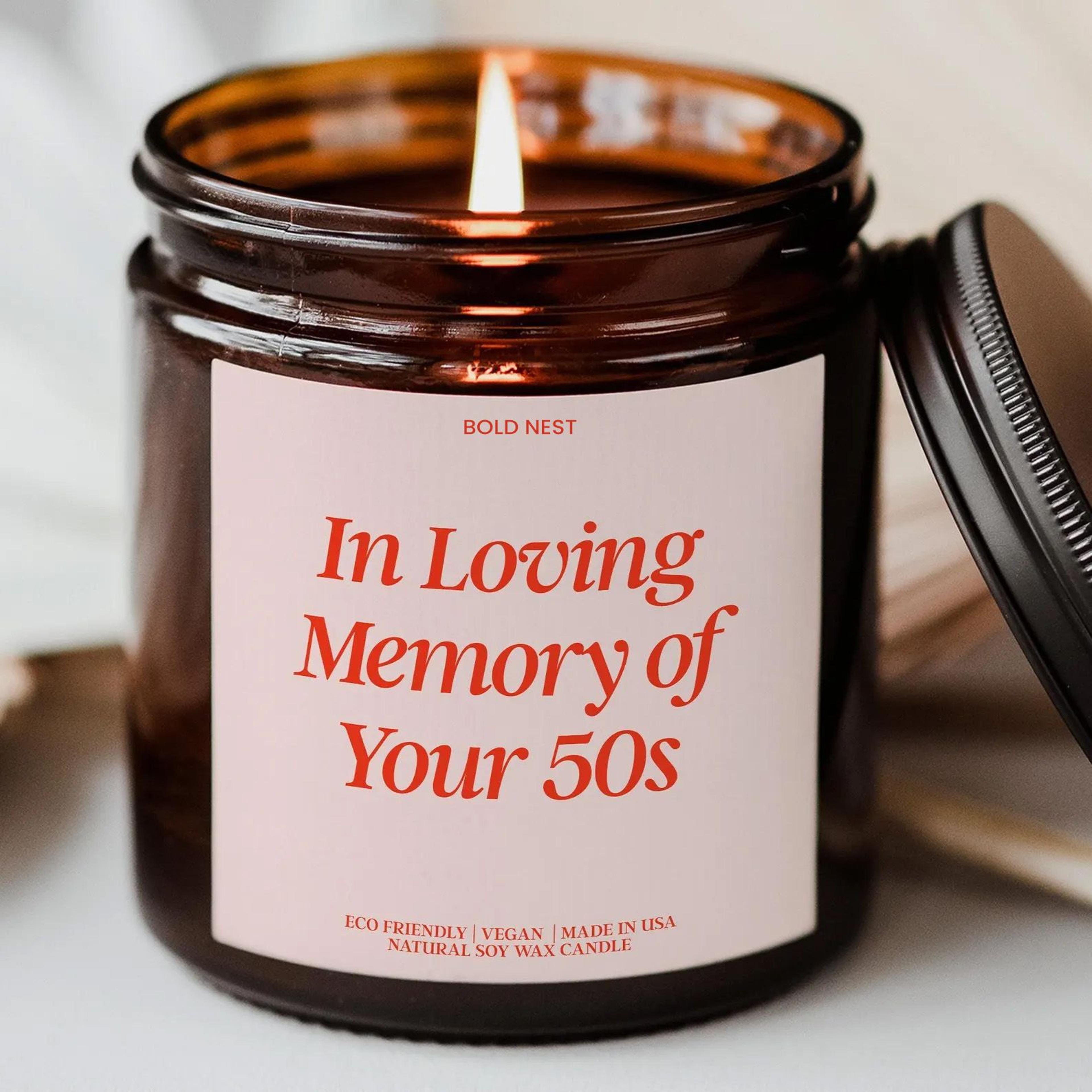 turning 60th birthday candle – in loving memory of your 50s custom milestone gift for her, personalized sixty birthday