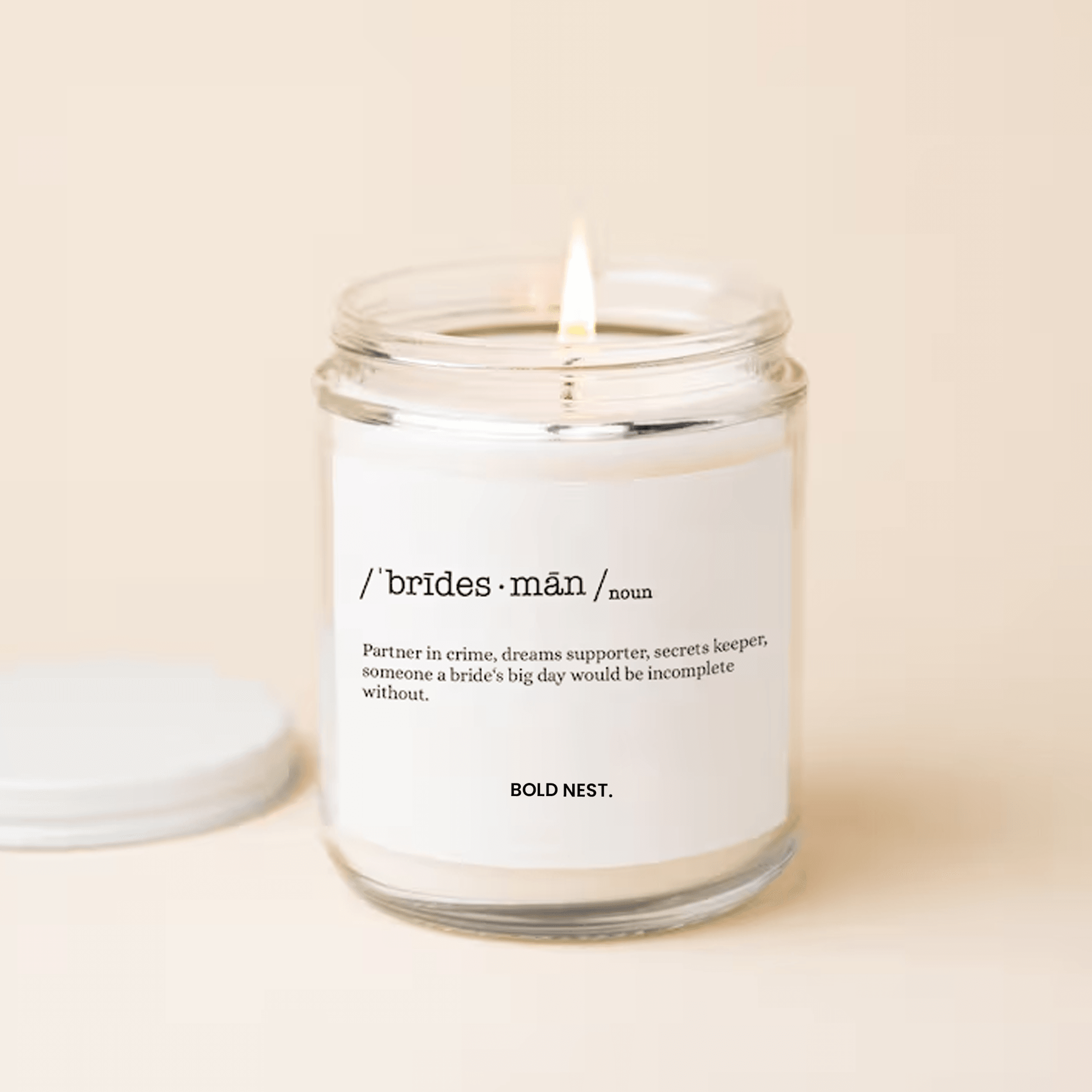 unique keepsake candle for mother of the bride, thoughtful wedding day gift for mom, special memory candle