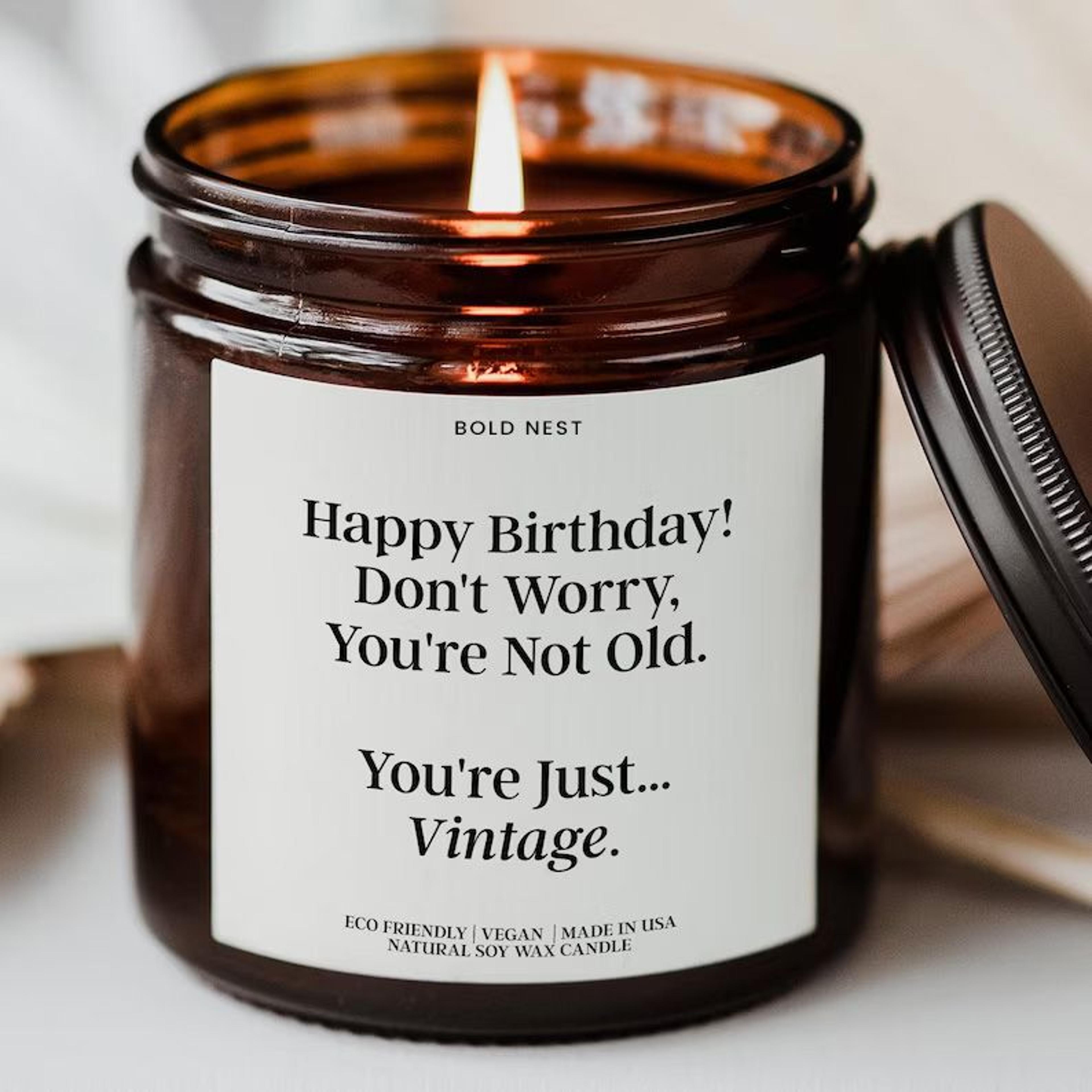 vintage funny birthday candle soy wax gift for best friend gag birthday candle